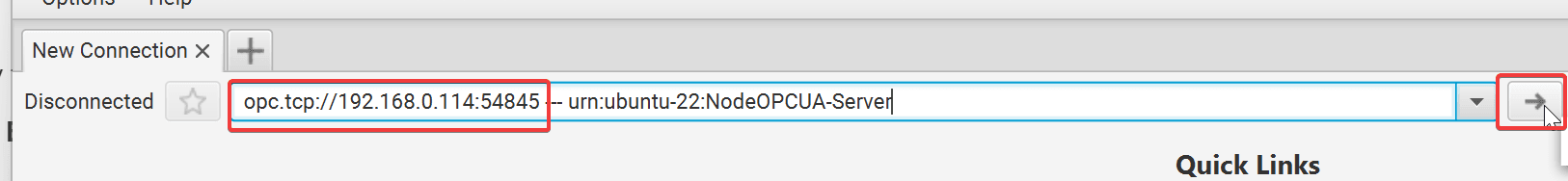 "Screenshot showing the OPC Client"