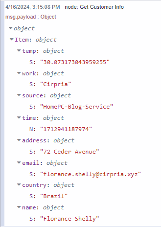 Dynamodb Get Item flowfuse
