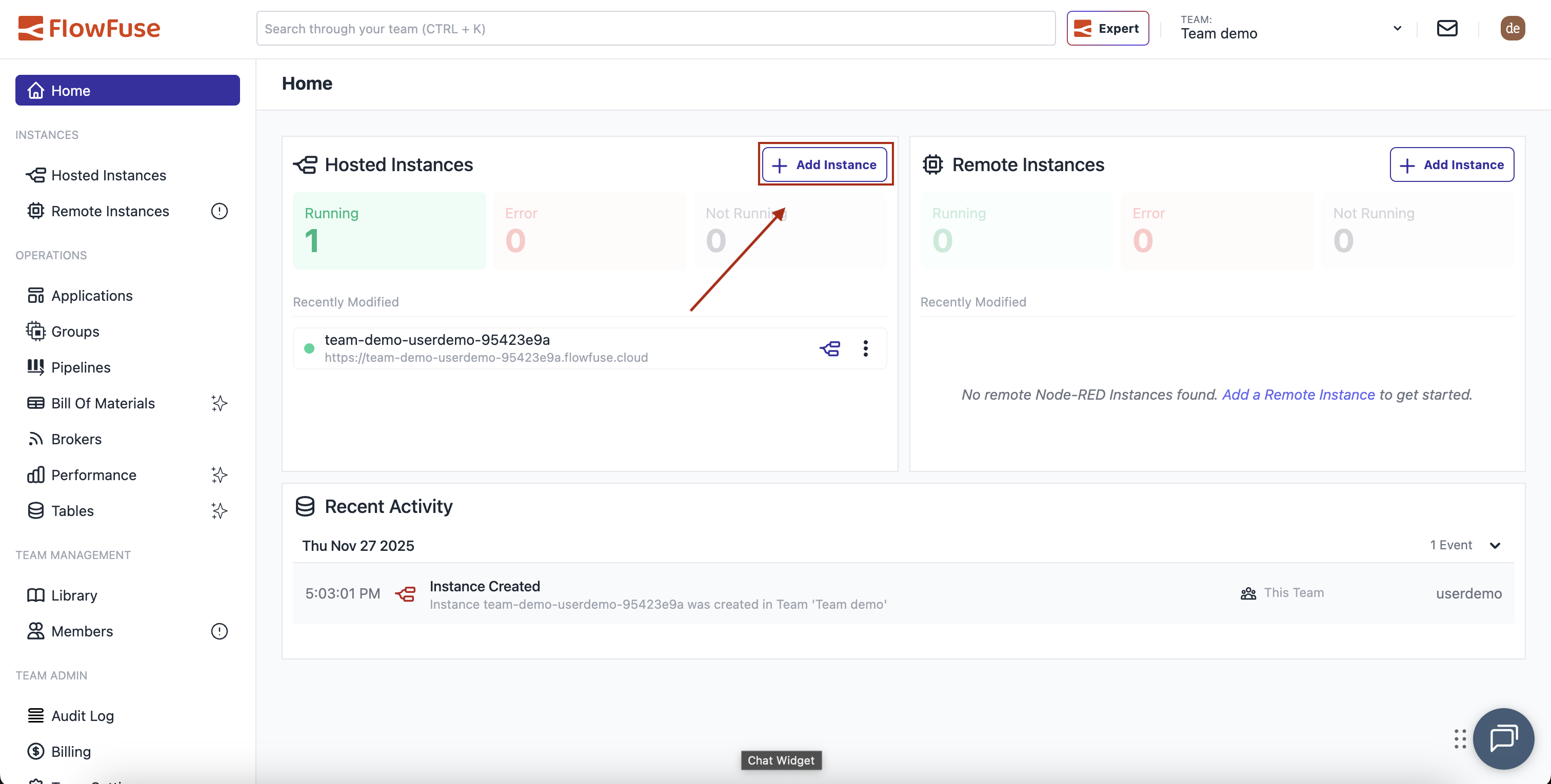 Add Instance